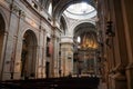 Interior of the Basilica, main nave, 18th cen. in baroque and neoclassical Palace-Convent of Mafra, Portugal
