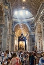 Interior of the Basilica of Saint Peter at the Vatican City Royalty Free Stock Photo