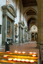The interior of the Basilica of Santa Croce in Florence Royalty Free Stock Photo