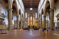 Interior of the Basilica of Santa Croce in Florence Royalty Free Stock Photo