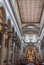 Interior of the Basilica of Santo Spirito Church in Florence, Italy