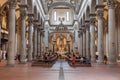 Interior of the Basilica of Santo Spirito Church in Florence, Italy