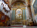Interior of roman catholic basilica of Saint Mary of the Angels and the Martyrs in Rome in Italy.