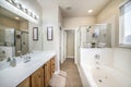 Interior of a bathroom with craftsman's style vanity Royalty Free Stock Photo