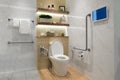 Interior of bathroom for the disabled or elderly people. = Royalty Free Stock Photo