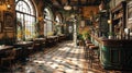 Interior of a beautiful vintage bar, cafe or restaurant, vintage style Royalty Free Stock Photo