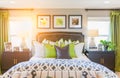 Interior of A Beautifully Decorated Bedroom Royalty Free Stock Photo