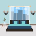 The interior of the bedroom.Cartoon. Vector illustration .