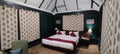 Interior of a bedroom of a luxury holiday jungle resort