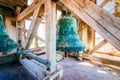 Interior of the bell tower and the bells of the church of St. An