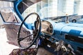 Interior of a black classic car taxi in Santiago de Cuba, Cuba Royalty Free Stock Photo