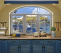 Interior blue kitchen. Royalty Free Stock Photo