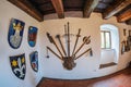 Interior of Bran Castle dated from 13th century, legendary Dracula's Castle. Bran, Brasov country, Transylvania, Romania Royalty Free Stock Photo