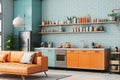 interior Bright kitchen furniture in a new luxury cozy house, minimalism Royalty Free Stock Photo