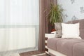 Interior with brown sofa Royalty Free Stock Photo