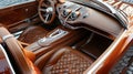 Interior of a Brown Sports Car Royalty Free Stock Photo