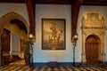 Interior of Bruges town hall with a painting of Archduke Leopold Wilhelm of Austria. Belgium. Royalty Free Stock Photo