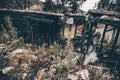 Interior of a burnt fire home Royalty Free Stock Photo