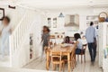 Interior Of Busy Family Home With Blurred Figures Royalty Free Stock Photo