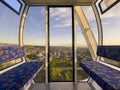 Interior of a cabin of Ferris wheel in amusement Luna park Royalty Free Stock Photo