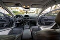 Interior cabin view of a Mazda CX 5 compact suv vehicle with doors open