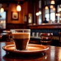 Interior of cafe cofee shop, with warm cozy traditional ambiance