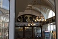 The interior of the cafe with photos from the Soviet movie Mimino on the walls in the Batumi Piazza square in the old part of the