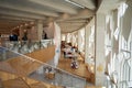 Interior of Calgarys Central Branch of the Calgary Public Library. Modern sunny, bright, unusual interior Royalty Free Stock Photo