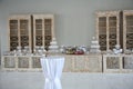 He interior of the sideboard in vintage style. hall for canteen. banquet hall buffet. Royalty Free Stock Photo