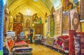 Interior of carpet store in Vakil Bazaar, Shiraz, Iran