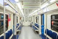 Interior of a carriage of subway train in Moscow, Russia Royalty Free Stock Photo