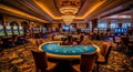 Interior of a casino hotel in Las Vegas, Nevada, United States people playing at the slot machine inside the Wynn in the Royalty Free Stock Photo