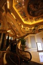 Interior and casino of the Venetian, a luxury hotel in Macau Royalty Free Stock Photo