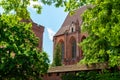 Interior castle courtyard Malbork. The Castle of the Teutonic Order in Malbork by the Nogat river. Poland, Europa. Brickwork with Royalty Free Stock Photo