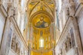 Interior of the Cathedral-Basilica of Cefalu. Mosaic of Christ. Royalty Free Stock Photo