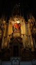 The interior of the cathedral. The Cathedral of the Holy Cross and Saint Eulalia also known as Barcelona Cathedral, is the Gothic