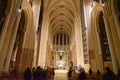 interior of the Cathedral of Chartres in France with details of religious scenographic elements. Royalty Free Stock Photo