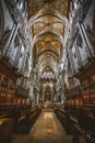 Interior of the Cathedral Church of the Blessed Virgin Mary, Salisbury, UK Royalty Free Stock Photo