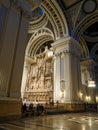 In the interior of the cathedral of El Pilar in Zaragoza Royalty Free Stock Photo