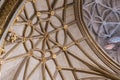 Interior of Cathedral of the incarnation, detail of vault formed by pointed arches, borders and nerves gilded Royalty Free Stock Photo