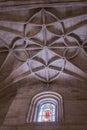 Interior of Cathedral of the incarnation, detail of vault formed by pointed arches, unique nature of fortress built in the 16th Royalty Free Stock Photo