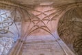 Interior of Cathedral of the incarnation, detail of vault formed by pointed arches, unique nature of fortress built in the 16th Royalty Free Stock Photo