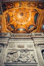 Interior of the cathedral of Loreto, detail of the frescoed vault