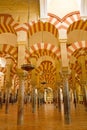 Interior of cathedral-mosque of Cordoba, Andalusia, Spain. Royalty Free Stock Photo