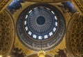 The interior of the Cathedral of our lady of Kazan.The dome of the Cathedral. Saint Petersburg,