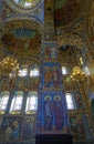 Interior of the Cathedral of the Resurrection of Christ in Saint Petersburg, Russia. Church of the Savior on Blood Royalty Free Stock Photo