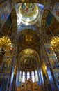 Interior of the Cathedral of the Resurrection of Christ in Saint Petersburg, Russia. Church of the Savior on Blood Royalty Free Stock Photo