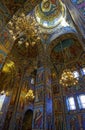 Interior of the Cathedral of the Resurrection of Christ in Saint Petersburg, Russia. Church of the Savior on Blood Royalty Free Stock Photo