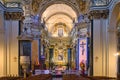 Interior of the Cathedral Sainte Raparate and Place Rossetti square in Nice,