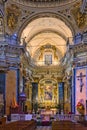 Interior of the Cathedral Sainte Raparate and Place Rossetti square in Nice,